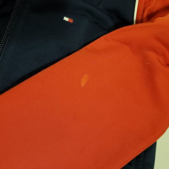 Tommy Hilfiger Boy's Orange Navy Polyester Bomber Jacket - Size XS or 4/5 - Picture 2 of 15